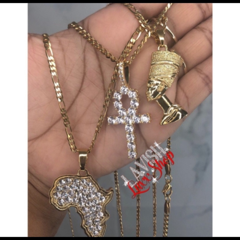Ankh Africa Nefertiti necklace set - Picture 2 of 3